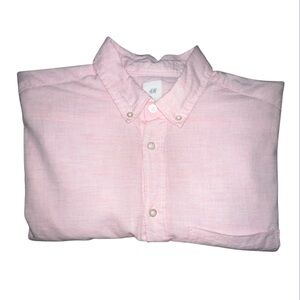 H&M Men's Light Pink Casual Shirt